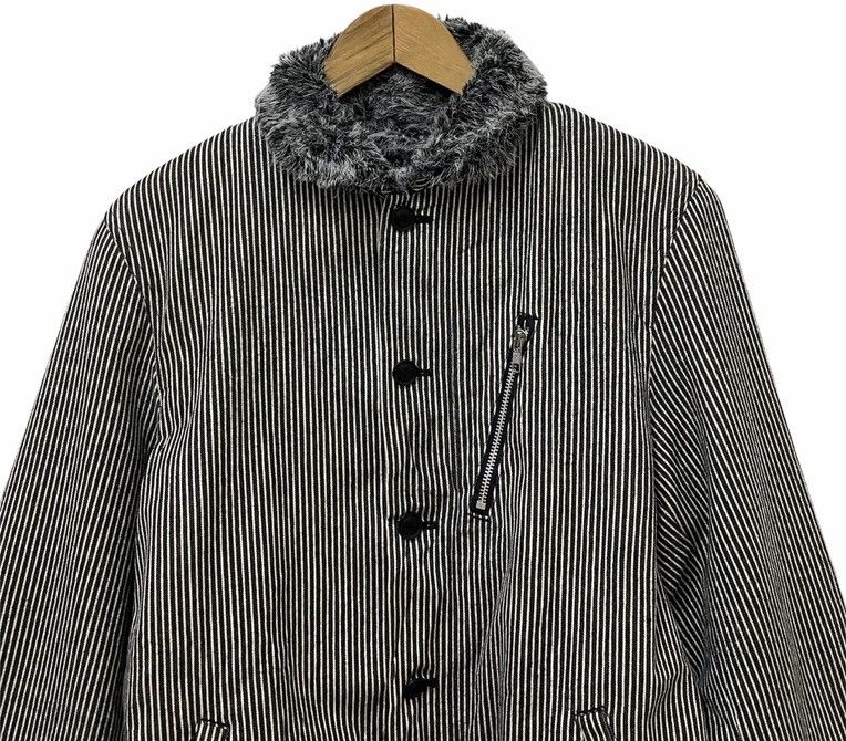 Takeo Kikuchi 🔥GRAIL🇯🇵 TAKEO KIKUCHI FUR LINING HICKORY STRIPES JACKET Size US M / EU 48-50 / 2 - 4 Thumbnail