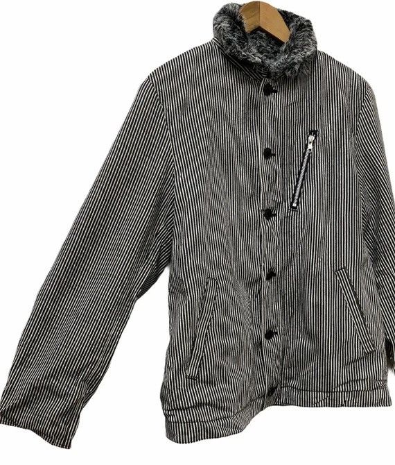 Takeo Kikuchi 🔥GRAIL🇯🇵 TAKEO KIKUCHI FUR LINING HICKORY STRIPES JACKET Size US M / EU 48-50 / 2 - 7 Thumbnail