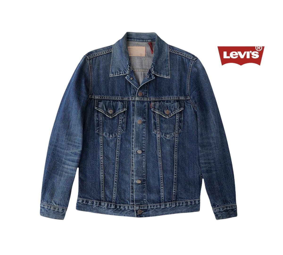 image of Denim Jacket x Levis Redloop Denim Trucker Jacket in Blue Denim, Men's (Size Medium)