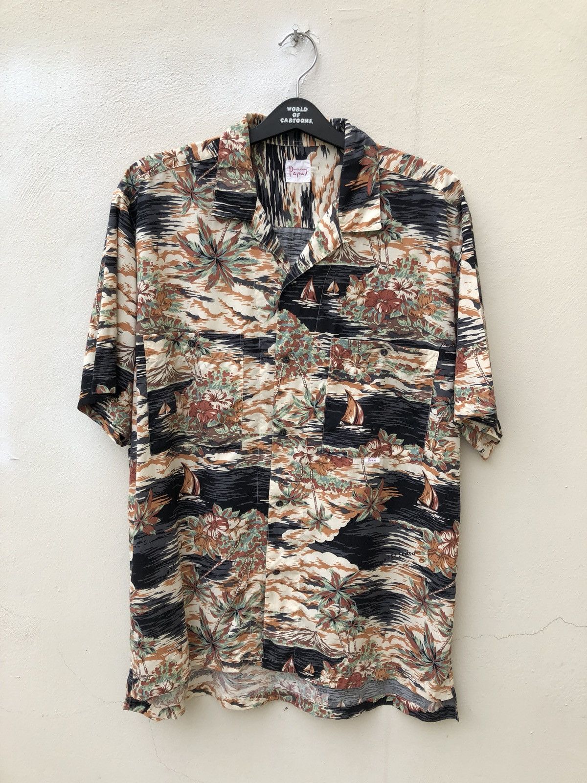 Other Japan Brand Papas Double Pocket Rayon Baggy Hawaiian Shirt Size US L / EU 52-54 / 3 - 5 Thumbnail