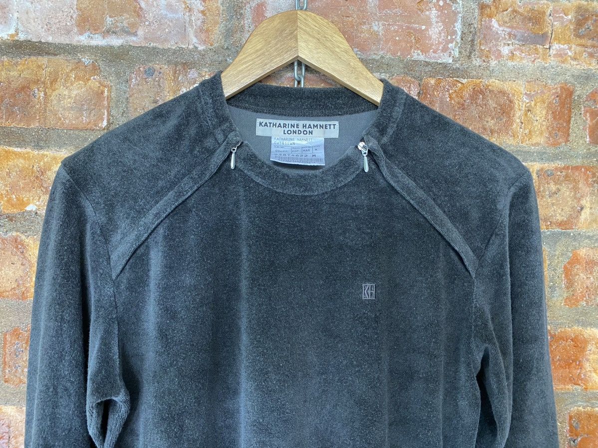 Katharine Hamnett London Vtg Dual Zipper velvet sweater Size US M / EU 48-50 / 2 - 4 Thumbnail