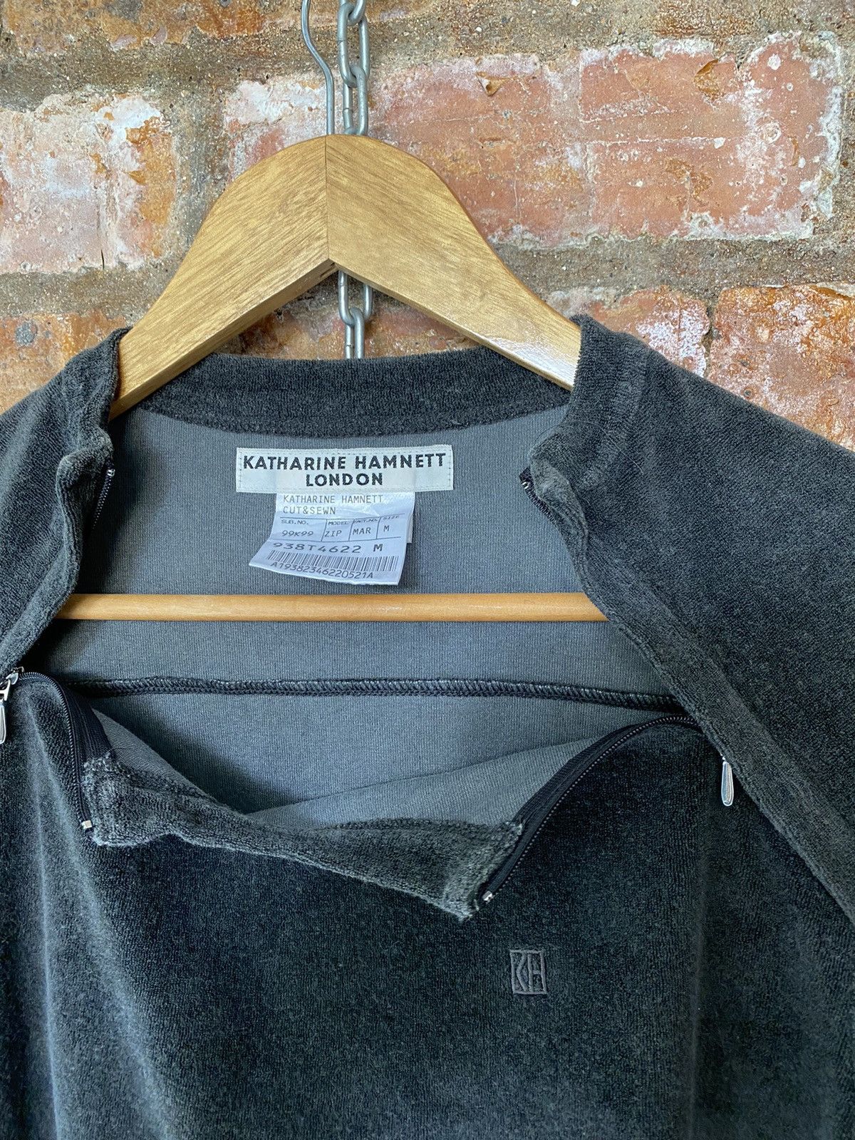 Katharine Hamnett London Vtg Dual Zipper velvet sweater Size US M / EU 48-50 / 2 - 7 Thumbnail