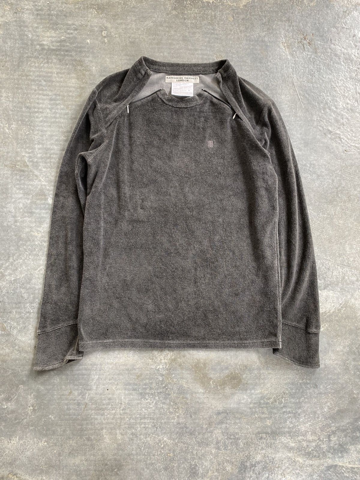 Katharine Hamnett London Vtg Dual Zipper velvet sweater Size US M / EU 48-50 / 2 - 2 Thumbnail