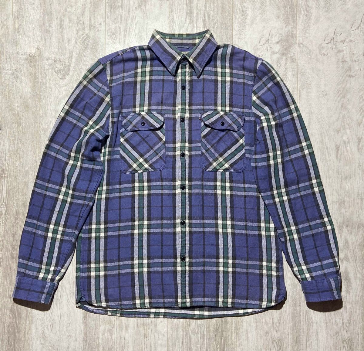 Flannel × Lauren Ralph Lauren × Polo Ralph Lauren Vintage Polo Jeans Ralph Lauren Heavy Cotton Check Shirt Size US XL / EU 56 / 4 - 2 Thumbnail