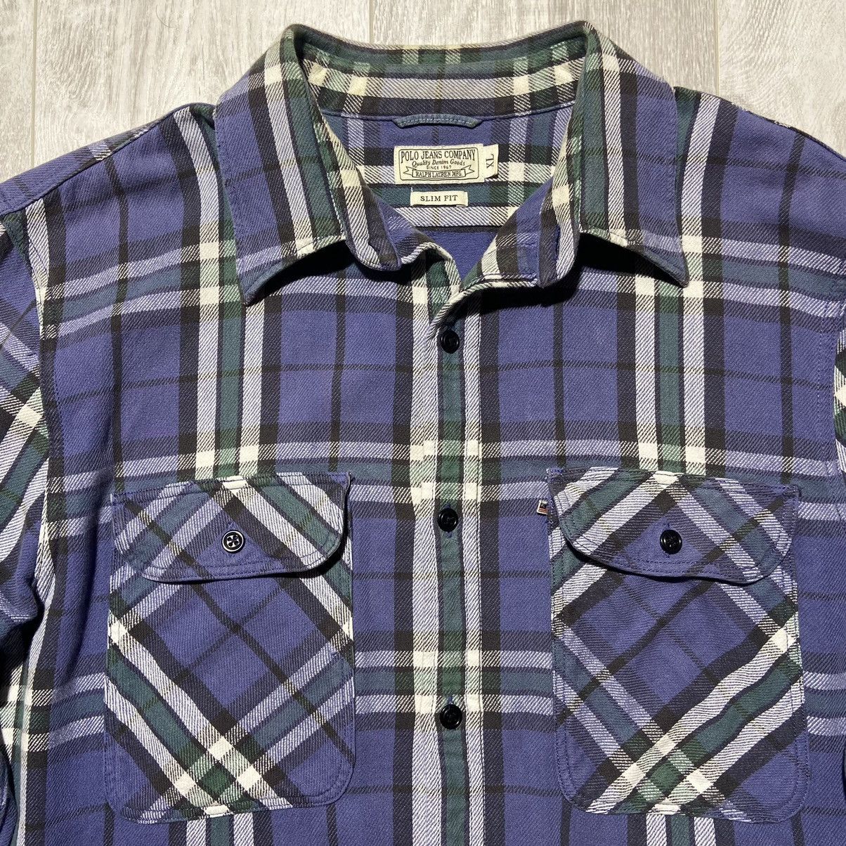 Flannel × Lauren Ralph Lauren × Polo Ralph Lauren Vintage Polo Jeans Ralph Lauren Heavy Cotton Check Shirt Size US XL / EU 56 / 4 - 5 Thumbnail
