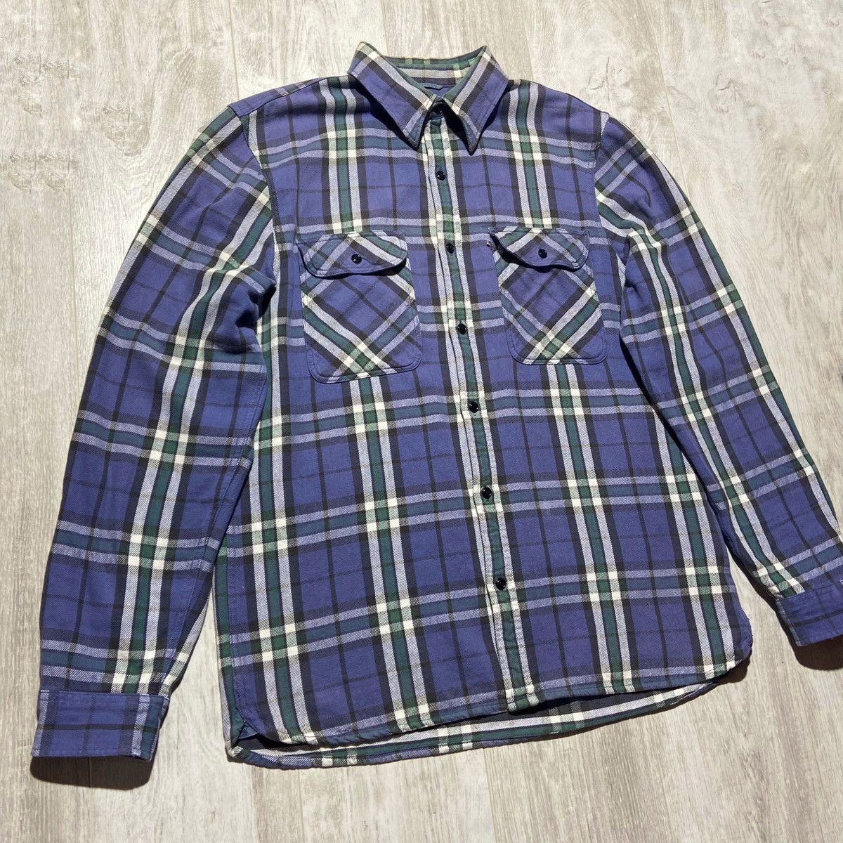 Flannel × Lauren Ralph Lauren × Polo Ralph Lauren Vintage Polo Jeans Ralph Lauren Heavy Cotton Check Shirt Size US XL / EU 56 / 4 - 3 Thumbnail