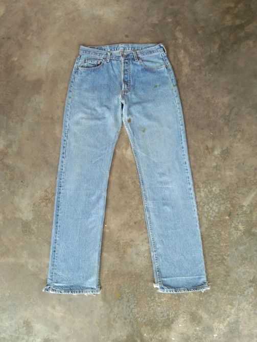 Levi's 90s Vintage Levis 501 Made In USA Distressed Jeans 32x34 Size US 32 / EU 48 - 1 Thumbnail