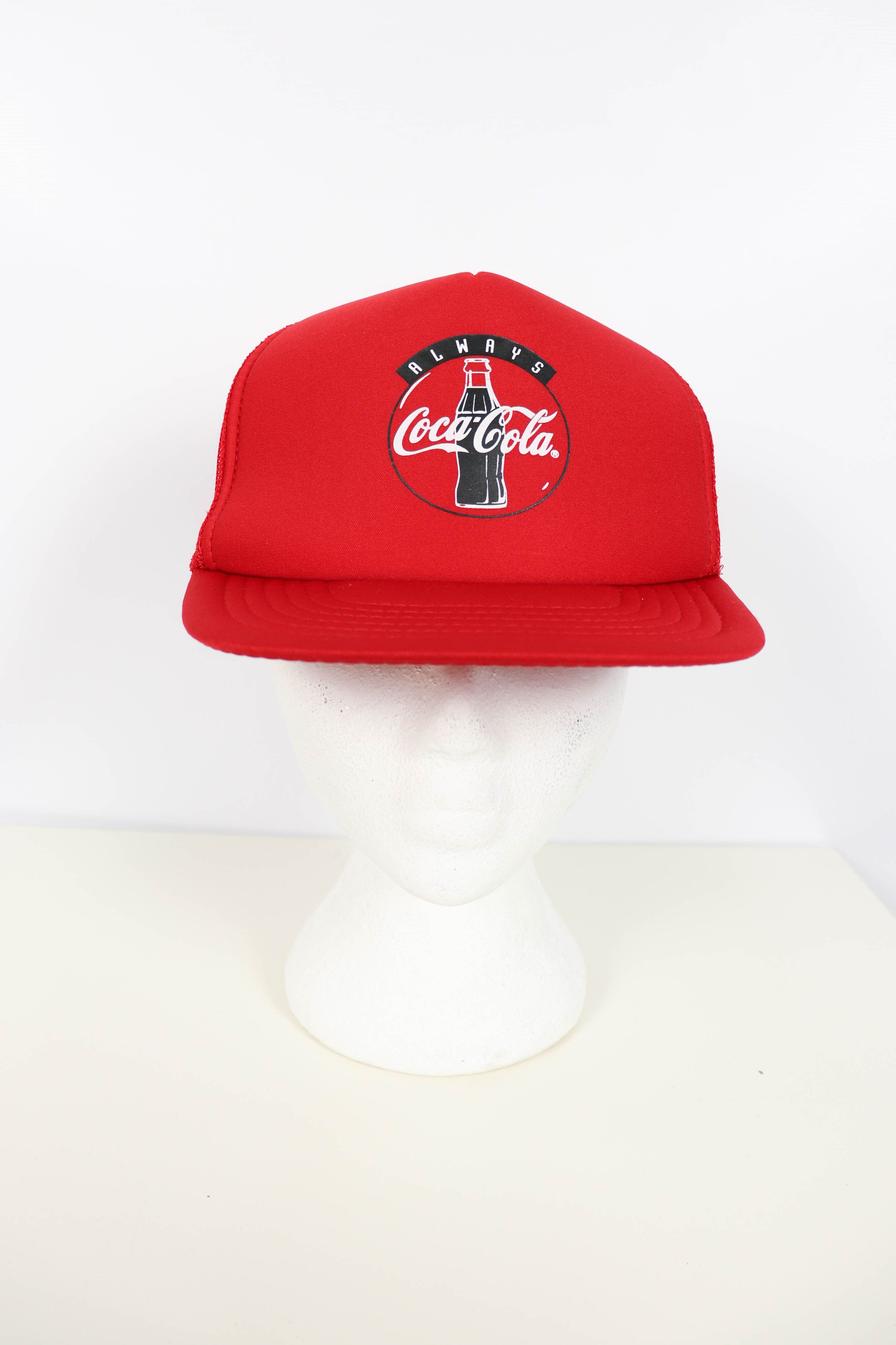 Coca Cola Coca-Cola Vintage 90s Big Logo Red Trucker Cap Hat Size ONE SIZE - 2 Thumbnail