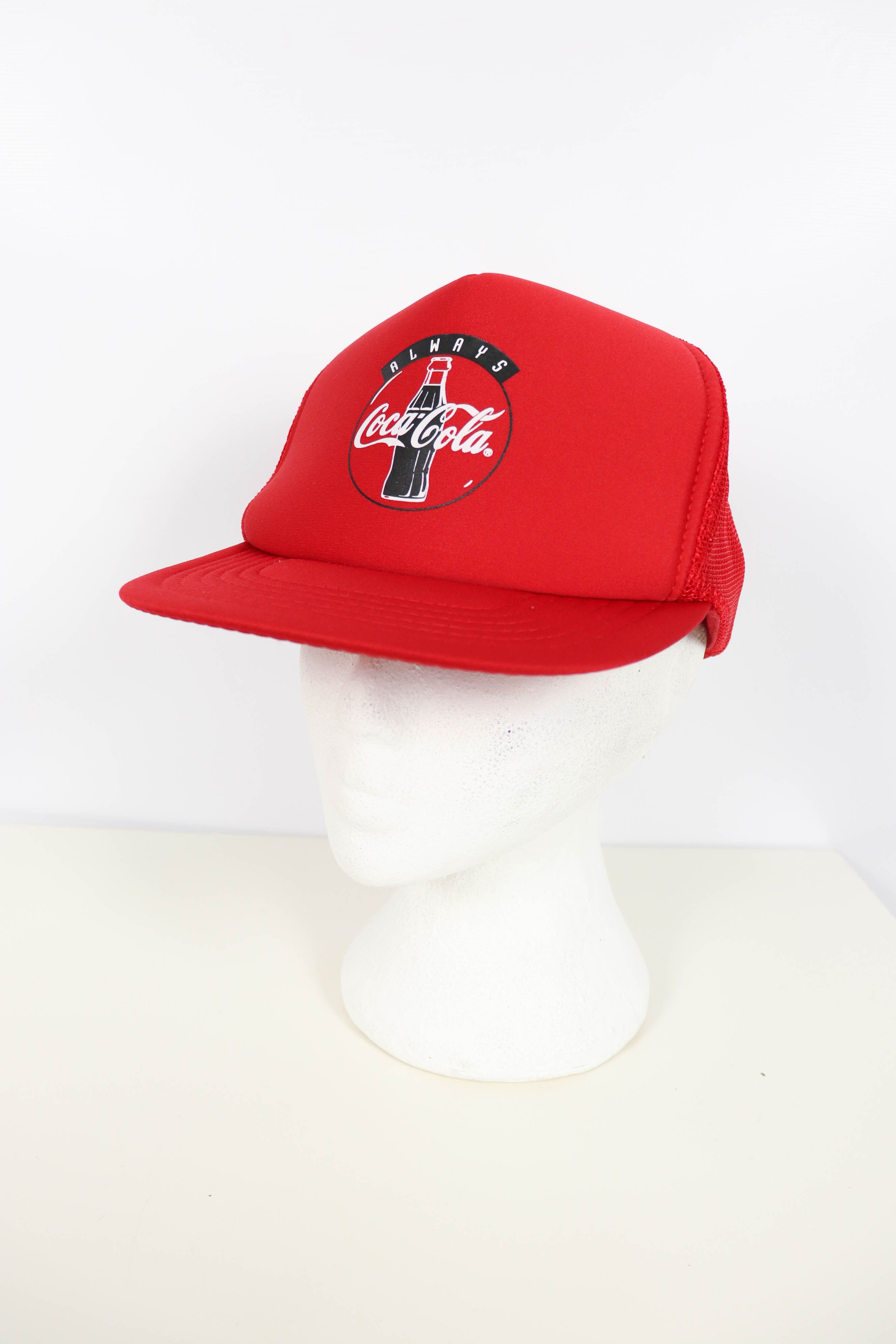 Coca Cola Coca-Cola Vintage 90s Big Logo Red Trucker Cap Hat Size ONE SIZE - 3 Thumbnail