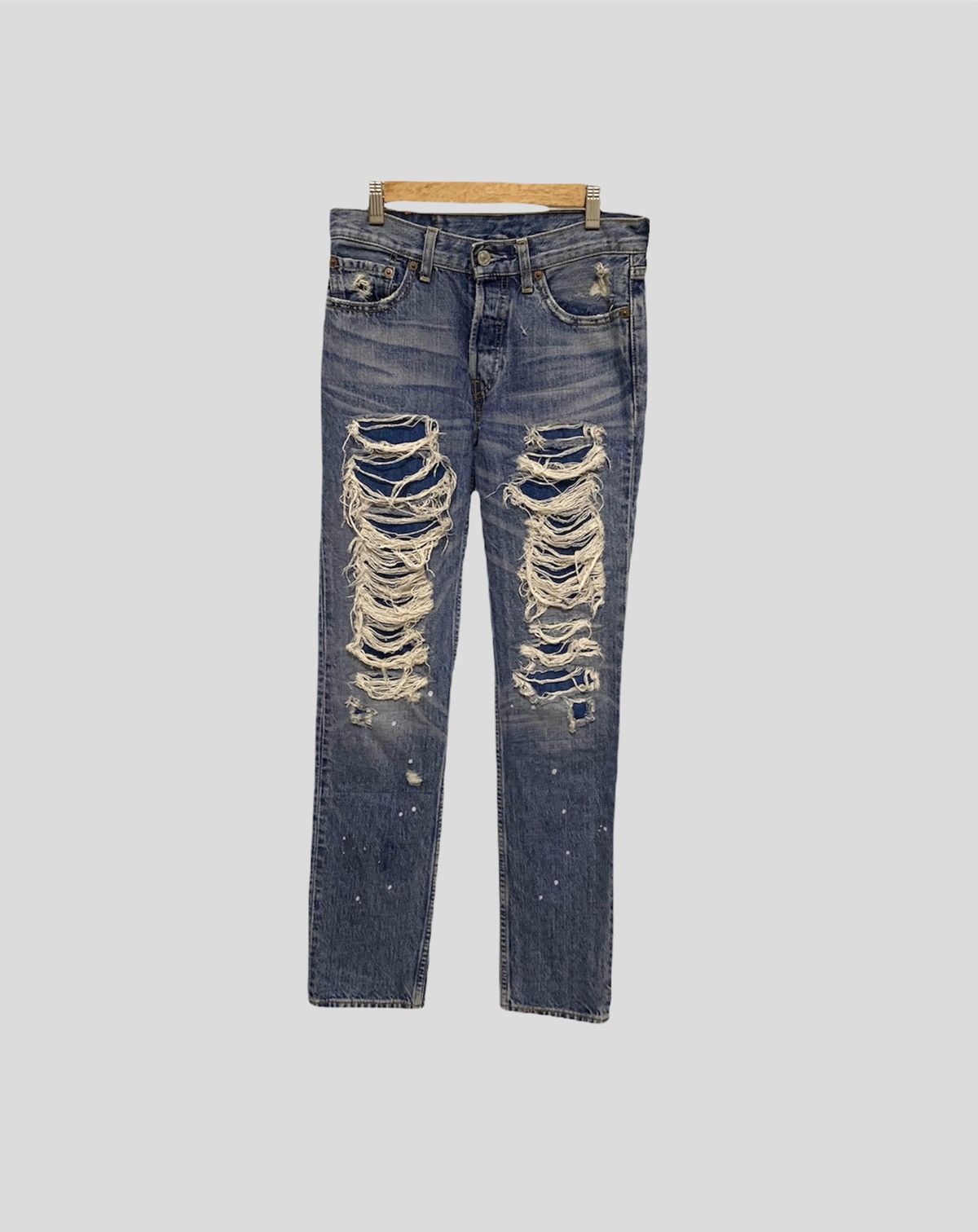 Designer × Levi's × Seditionaries Rare Distressed Ripped Levis 501 Undercover Style Size US 28 / EU 44 - 1 Thumbnail