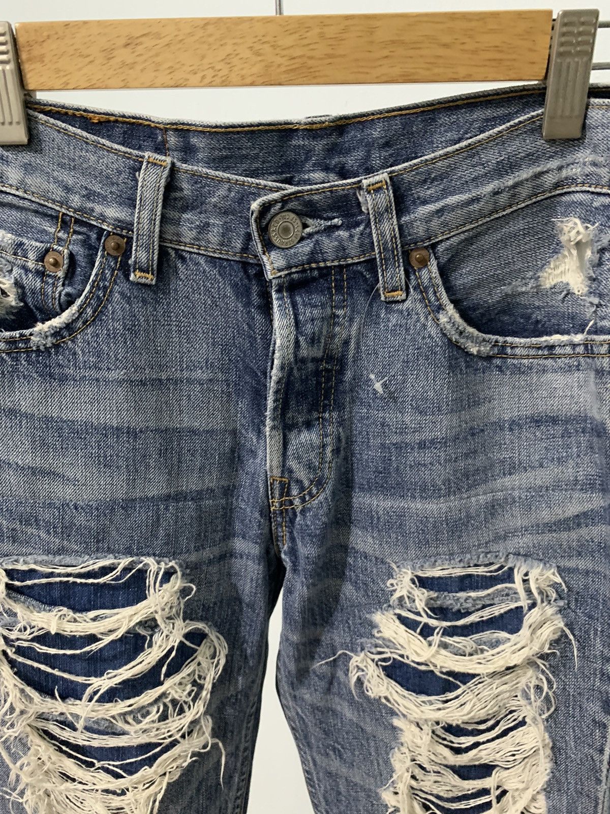 Designer × Levi's × Seditionaries Rare Distressed Ripped Levis 501 Undercover Style Size US 28 / EU 44 - 5 Thumbnail