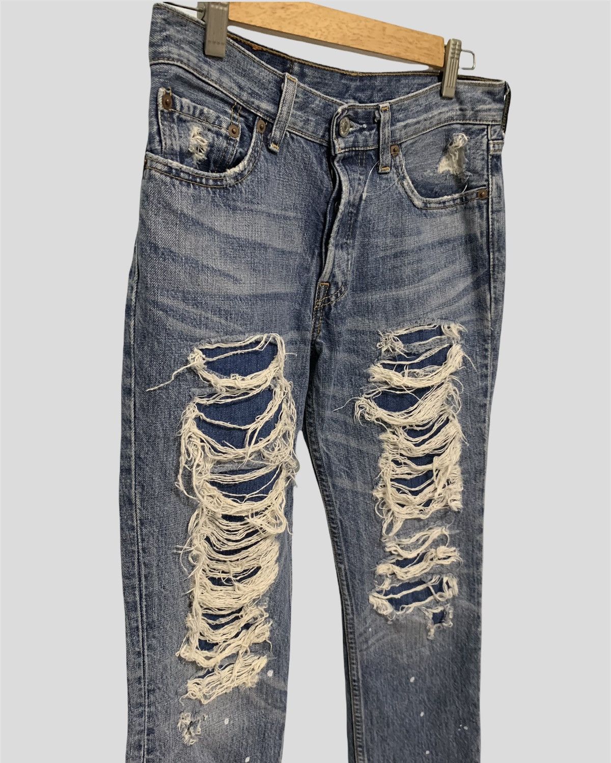 Designer × Levi's × Seditionaries Rare Distressed Ripped Levis 501 Undercover Style Size US 28 / EU 44 - 3 Thumbnail