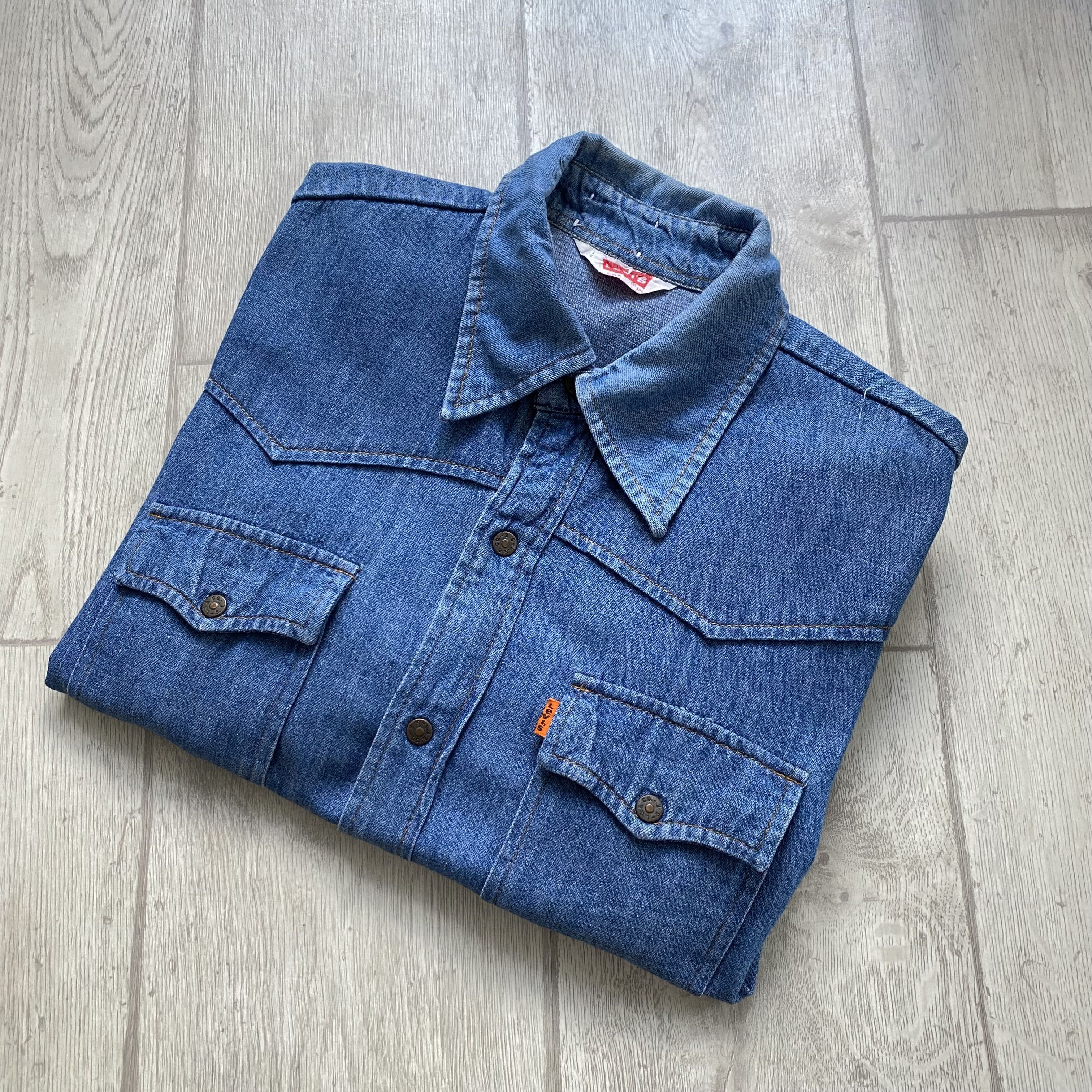 🔥 70s Levis Vintage Orange Tab Denim Shirt Overshirt