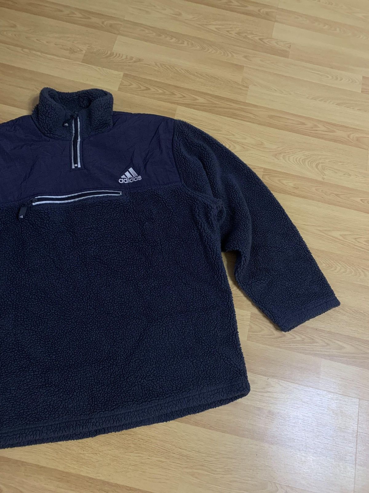 Adidas × Vintage Sweatshirt sherpa vintage beige Adidas 90s half zip Size US XL / EU 56 / 4 - 2 Thumbnail