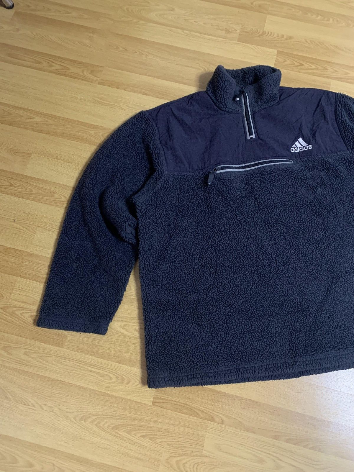 Adidas × Vintage Sweatshirt sherpa vintage beige Adidas 90s half zip Size US XL / EU 56 / 4 - 3 Thumbnail
