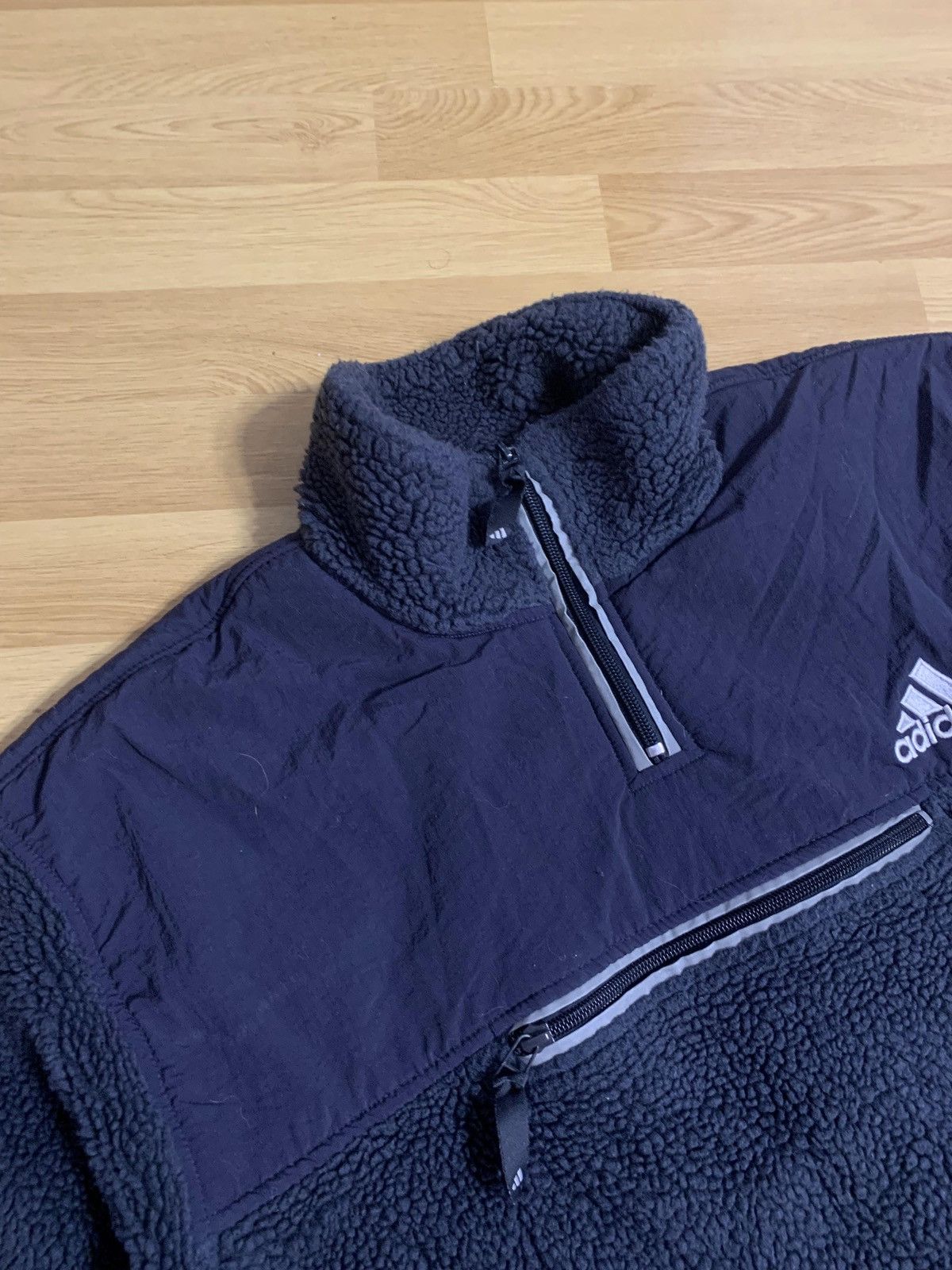 Adidas × Vintage Sweatshirt sherpa vintage beige Adidas 90s half zip Size US XL / EU 56 / 4 - 5 Thumbnail