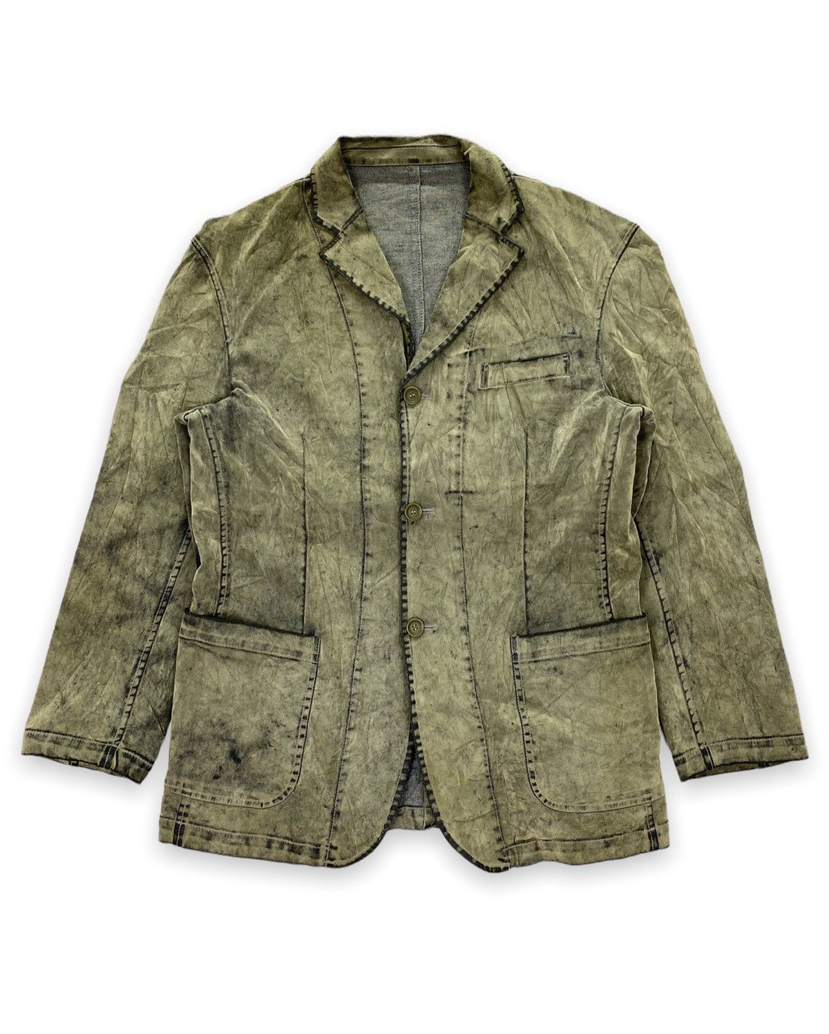 Japanese Brand Baffy Dirty Distressed Velvet Denim Jacket Size US L / EU 52-54 / 3 - 1 Thumbnail