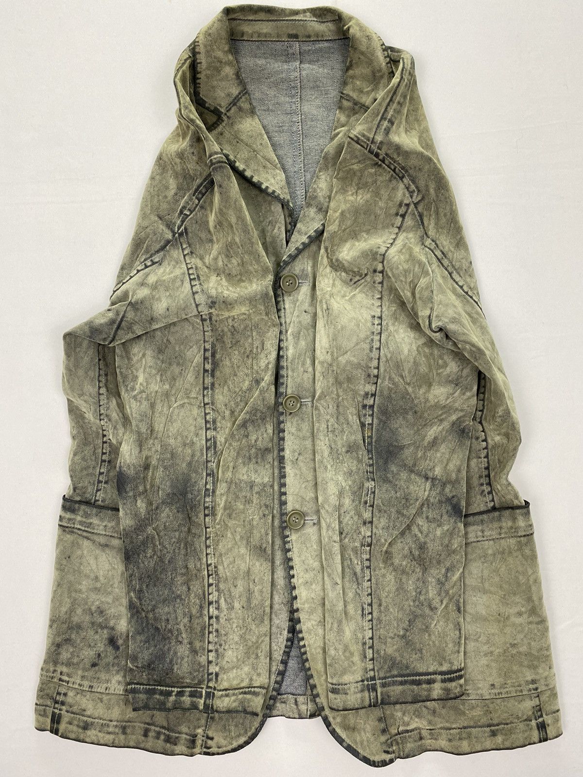 Japanese Brand Baffy Dirty Distressed Velvet Denim Jacket Size US L / EU 52-54 / 3 - 7 Thumbnail