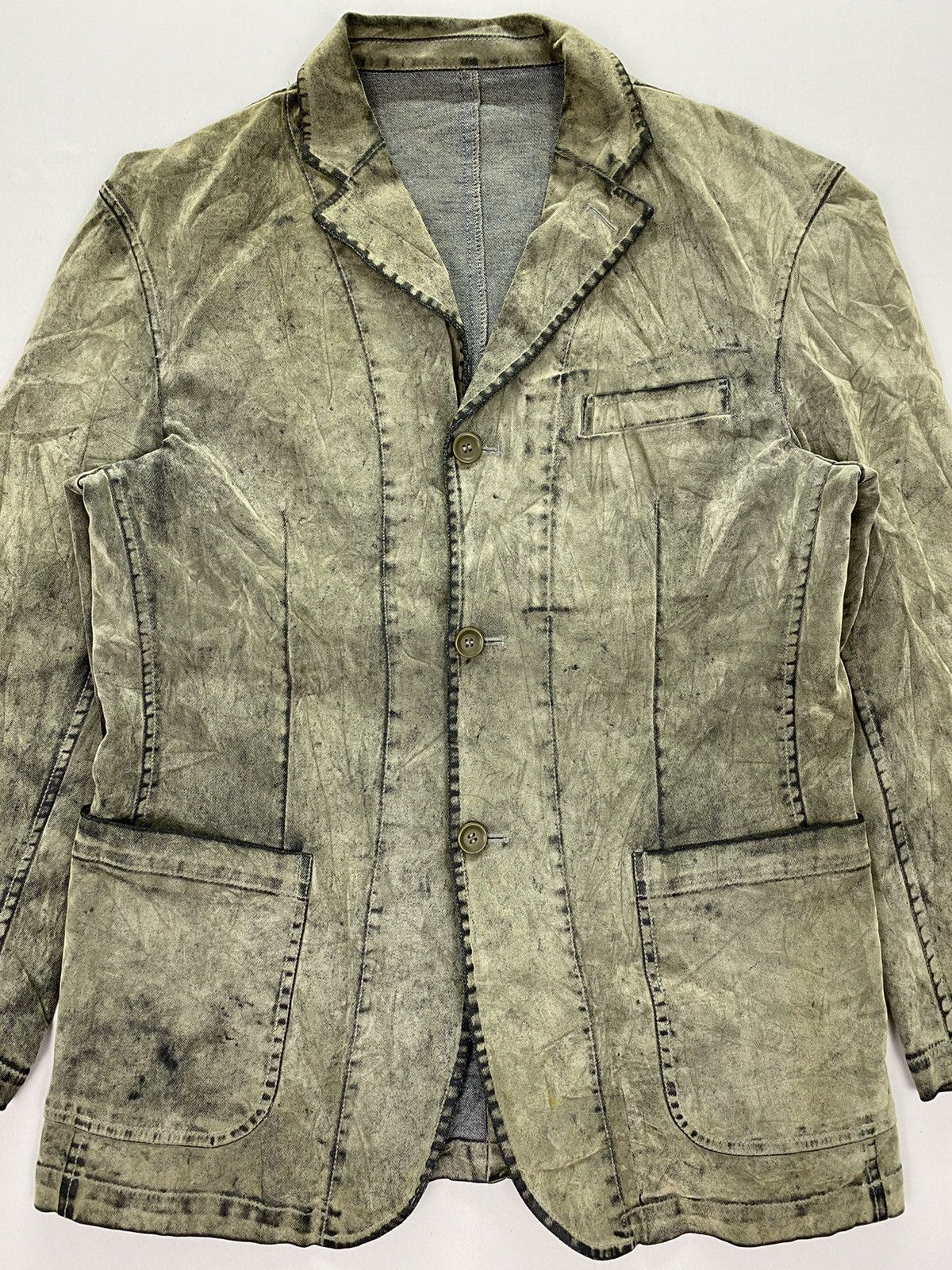 Japanese Brand Baffy Dirty Distressed Velvet Denim Jacket Size US L / EU 52-54 / 3 - 3 Thumbnail