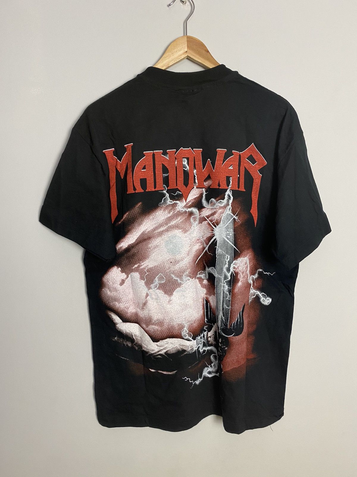 Band Tees Vintage 90s Manowar Triumph Of Steel Heavy Metal Band Tee Size US L / EU 52-54 / 3 - 2 Thumbnail