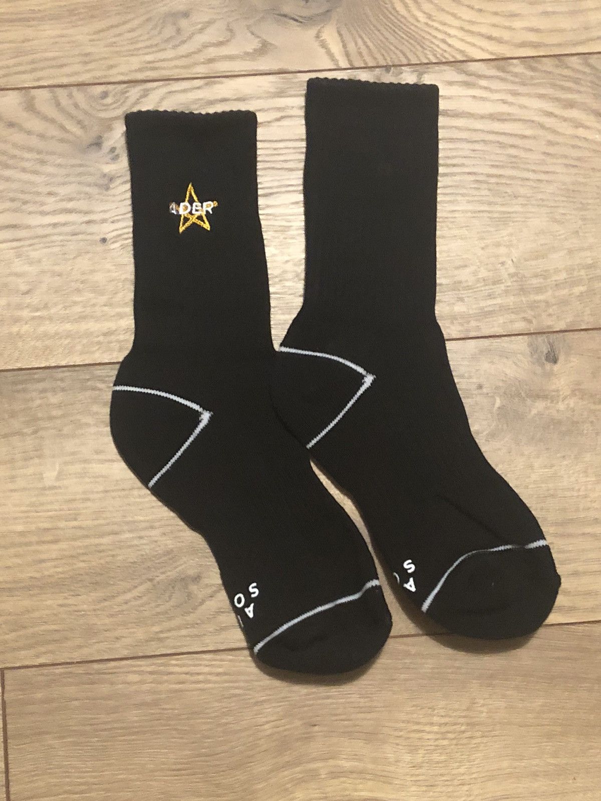 Ader Error Ader Error Star Embroidered Gold Logo Deconstructed Socks Size ONE SIZE - 2 Thumbnail