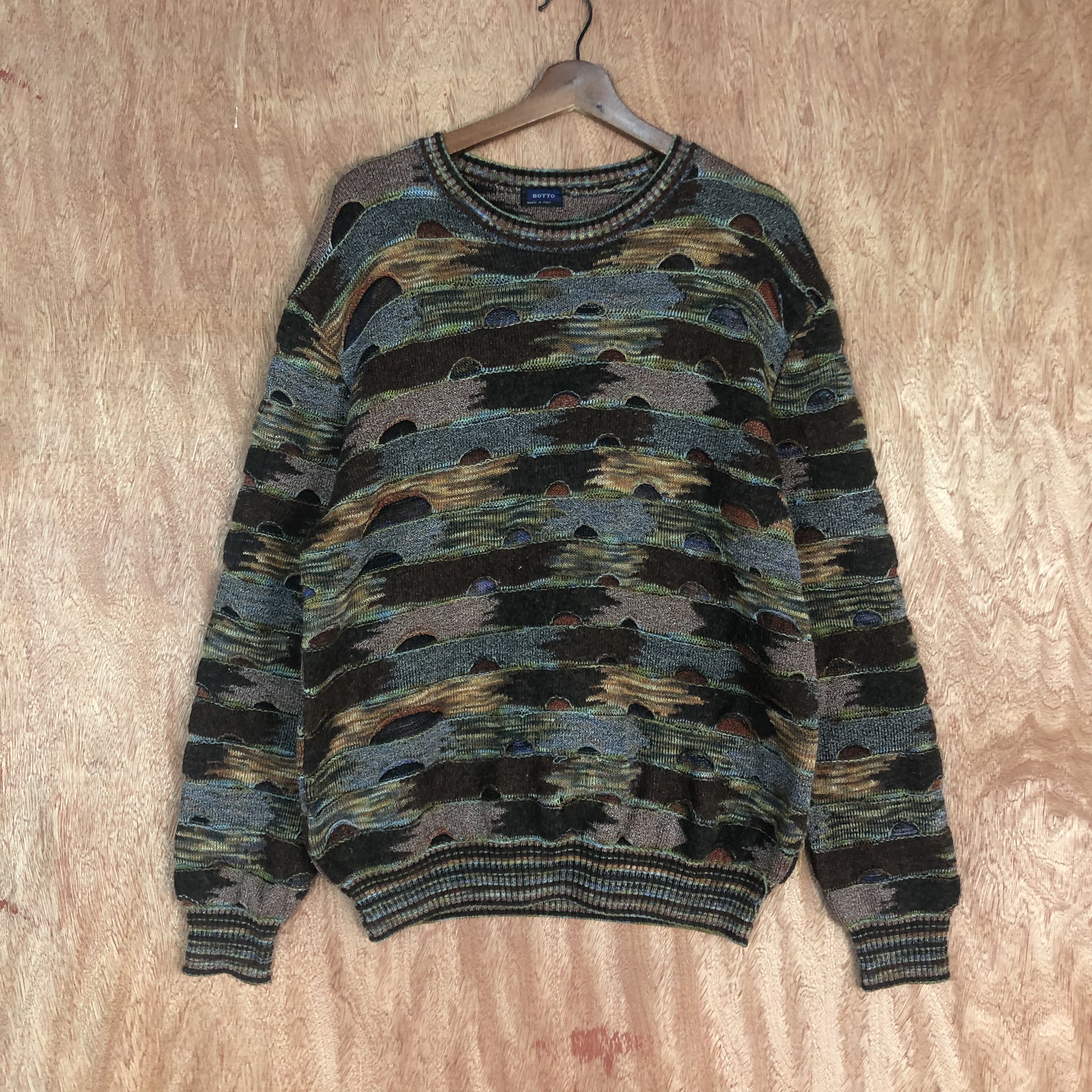 Italia Independent DLL Botto Multicolor distressed made in italy Knitwear #c507 Size US M / EU 48-50 / 2 - 1 Thumbnail