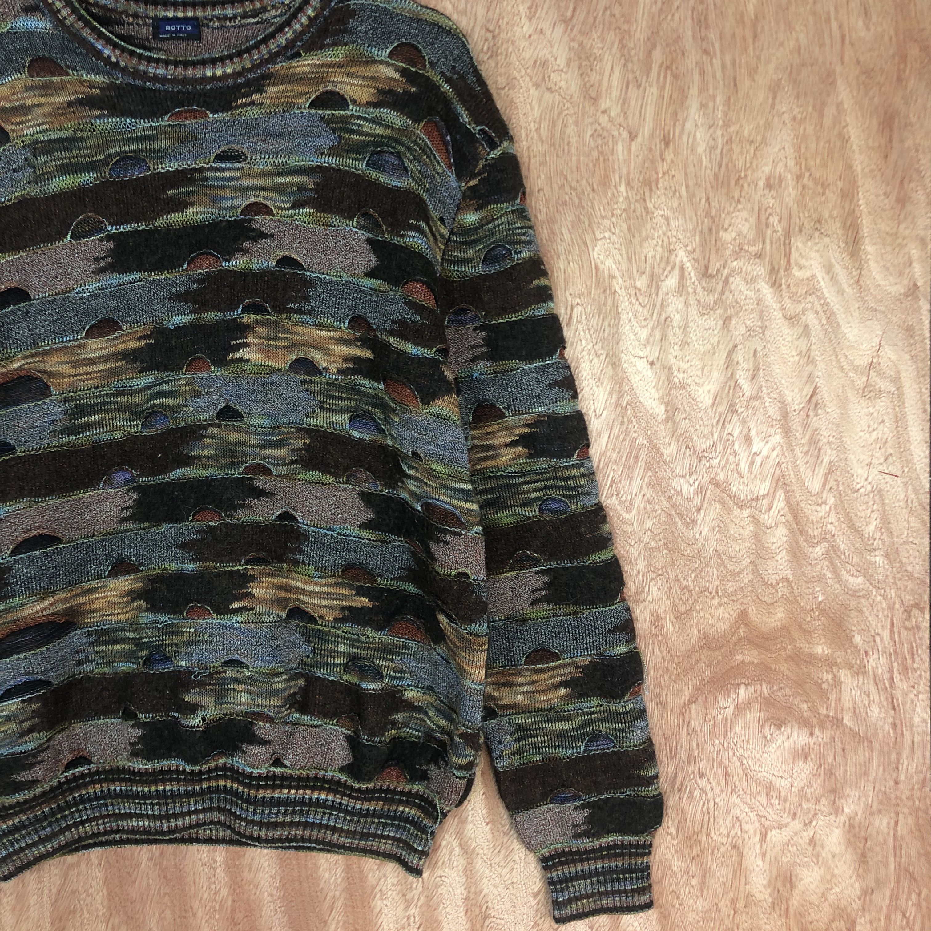 Italia Independent DLL Botto Multicolor distressed made in italy Knitwear #c507 Size US M / EU 48-50 / 2 - 4 Thumbnail