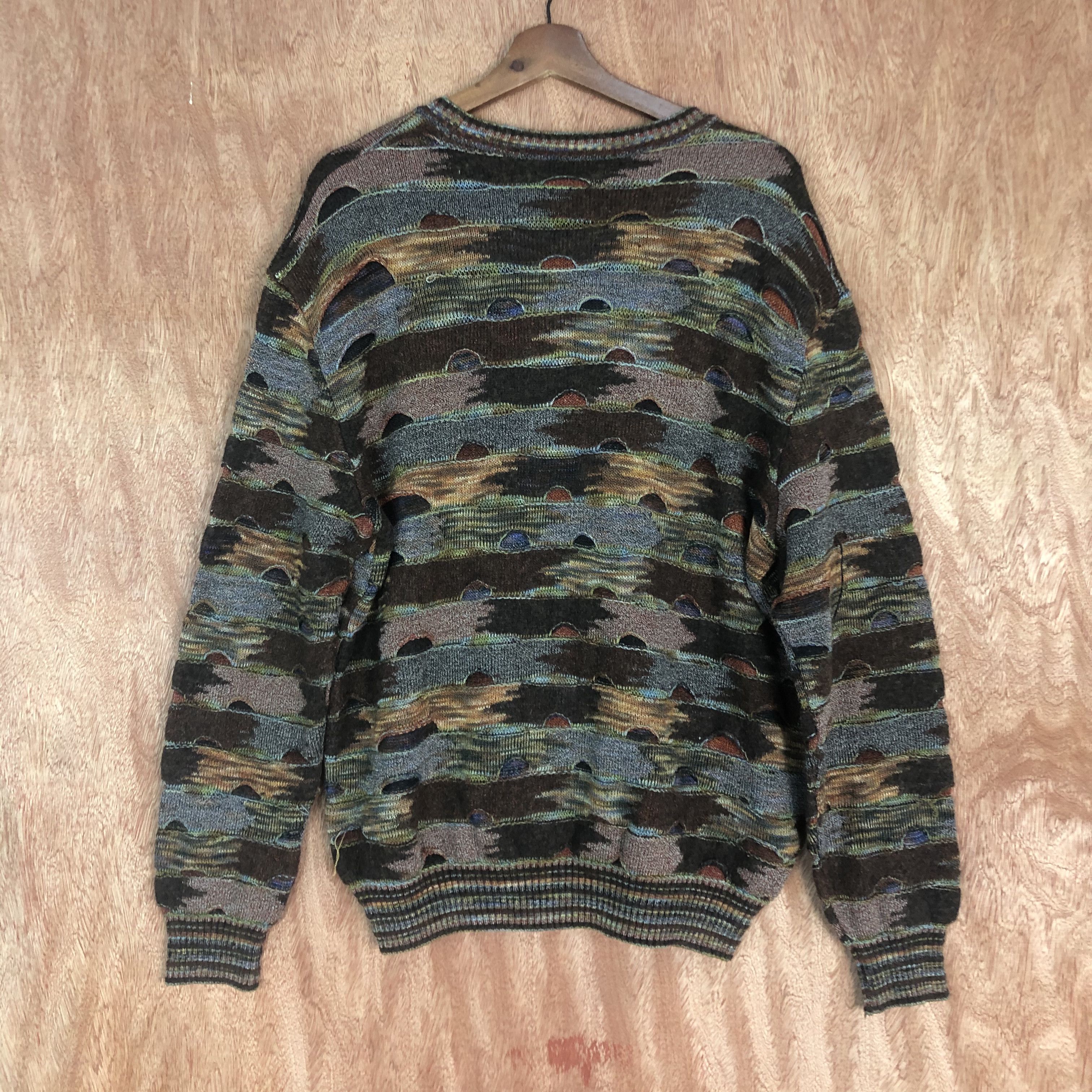 Italia Independent DLL Botto Multicolor distressed made in italy Knitwear #c507 Size US M / EU 48-50 / 2 - 12 Thumbnail