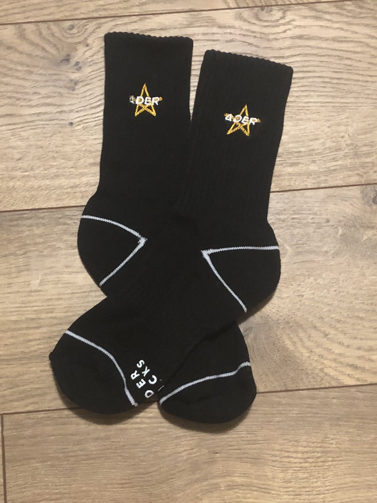 Ader Error Ader Error Hand-Stitched Gold Star Skate Street Crew Socks Size ONE SIZE - 3 Thumbnail
