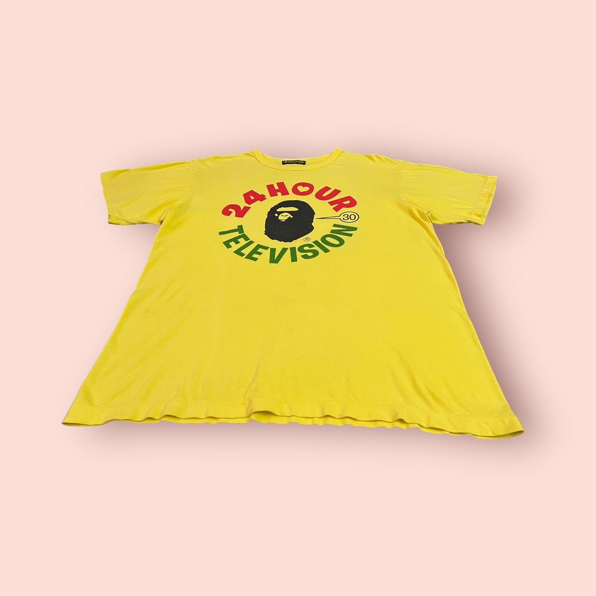 Bape VINTAGE DISTRESSED 24HOUR TELEVISION BAPE HEAD YELLOW Size US L / EU 52-54 / 3 - 4 Thumbnail
