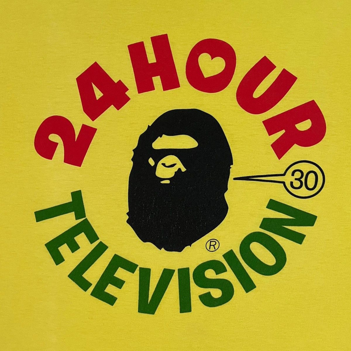 Bape VINTAGE DISTRESSED 24HOUR TELEVISION BAPE HEAD YELLOW Size US L / EU 52-54 / 3 - 3 Thumbnail