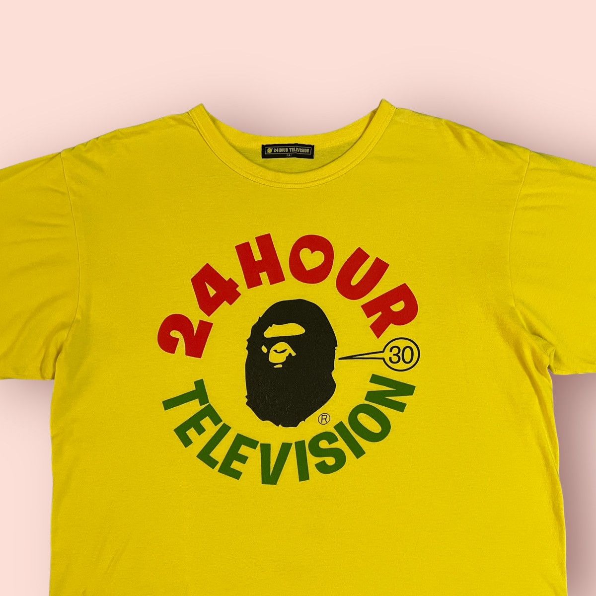 Bape VINTAGE DISTRESSED 24HOUR TELEVISION BAPE HEAD YELLOW Size US L / EU 52-54 / 3 - 5 Thumbnail
