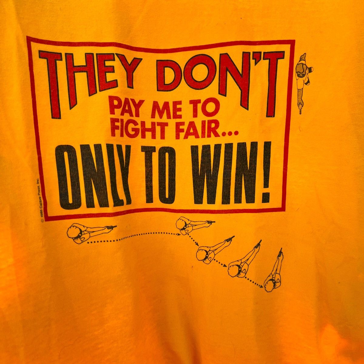 Vintage Vintage 80s “Don’t Pay Me to Fight Fair” Single Stitch Tee Size US L / EU 52-54 / 3 - 3 Thumbnail