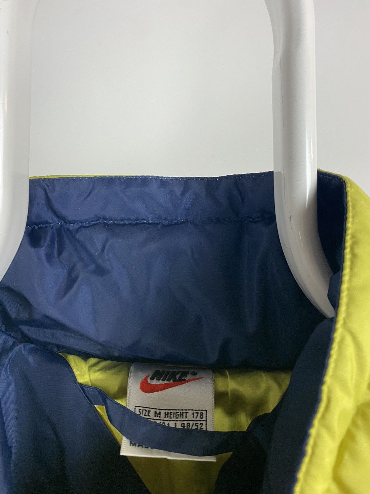 Nike × Vintage 90s Nike vintage lime green puffer jacket big swoosh Size US M / EU 48-50 / 2 - 6 Thumbnail