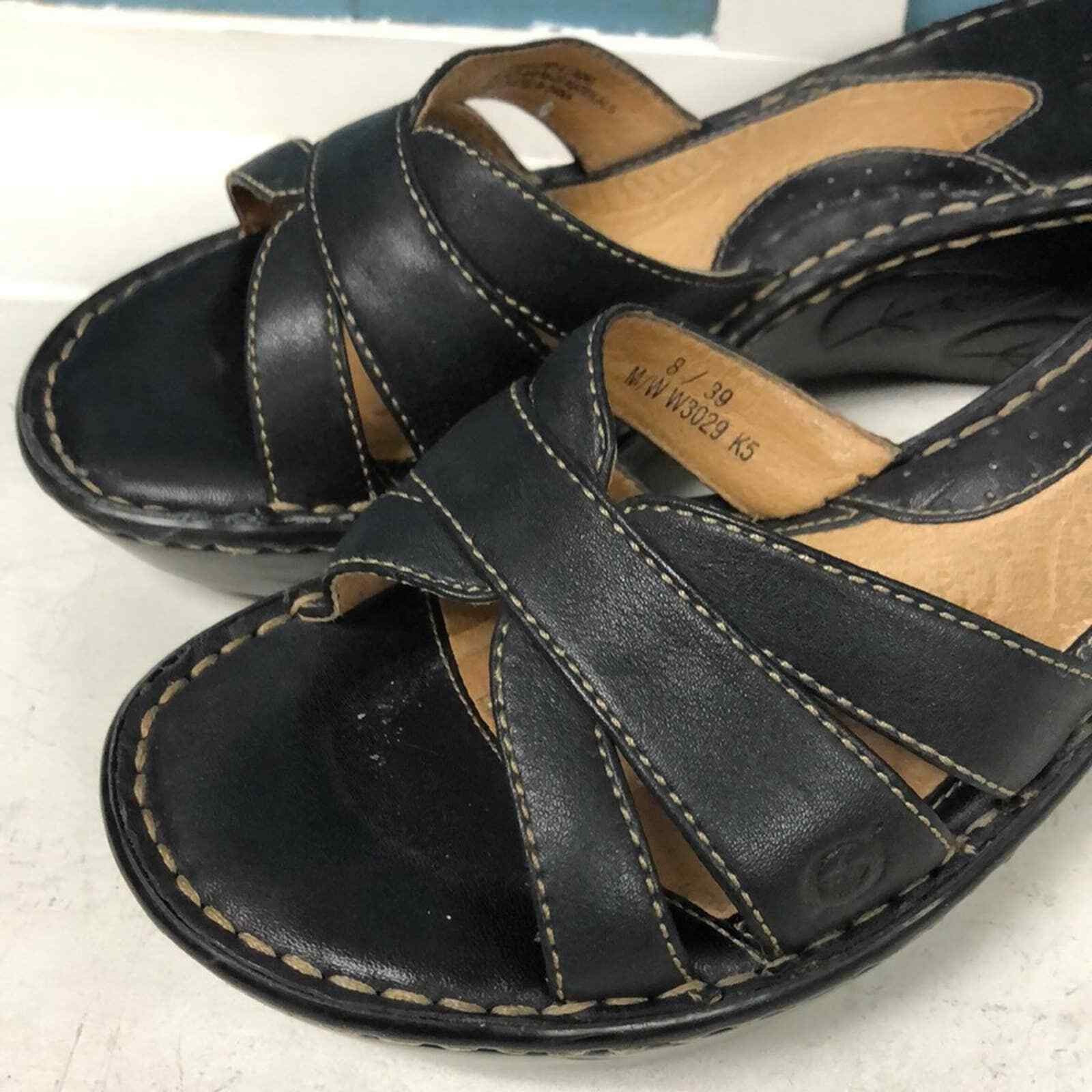 Vintage BOC black strappy Wedge sandals women s size 8 Grailed