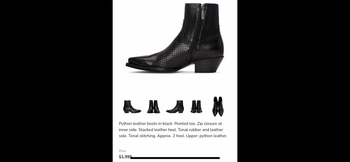 Saint Laurent Paris Saint Laurent Lukas python boots. 42.5/9.5. $1995 Size US 9.5 / EU 42-43 - 1 Thumbnail