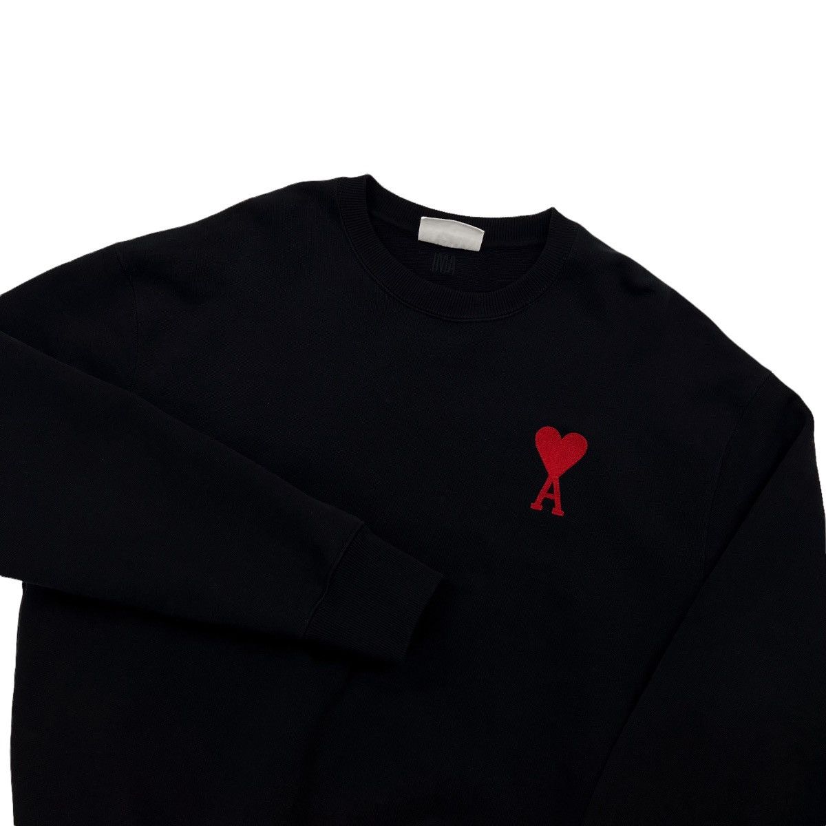 image of Ami Paris De Coeur Black Sweatshirt, Men's (Size 2XL)