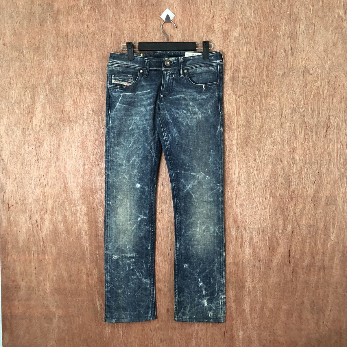 image of Diesel Lowky Distressed Painter Blue Denim Pants 6362, Women's (Size 26)