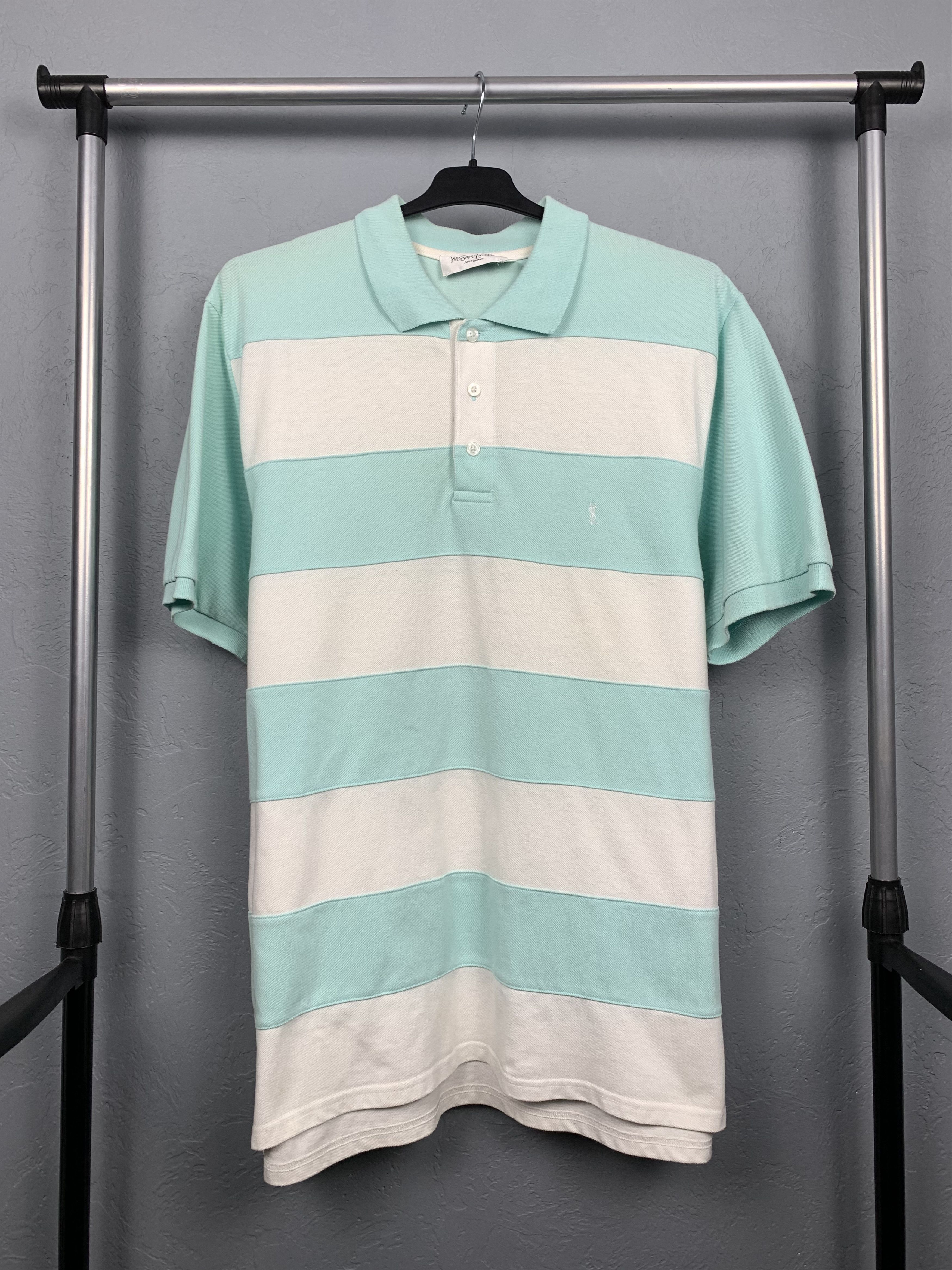 Yves Saint Laurent Yves Saint Laurent YSL Vintage Mens Striped Polo Shirt Size US XL / EU 56 / 4 - 1 Thumbnail