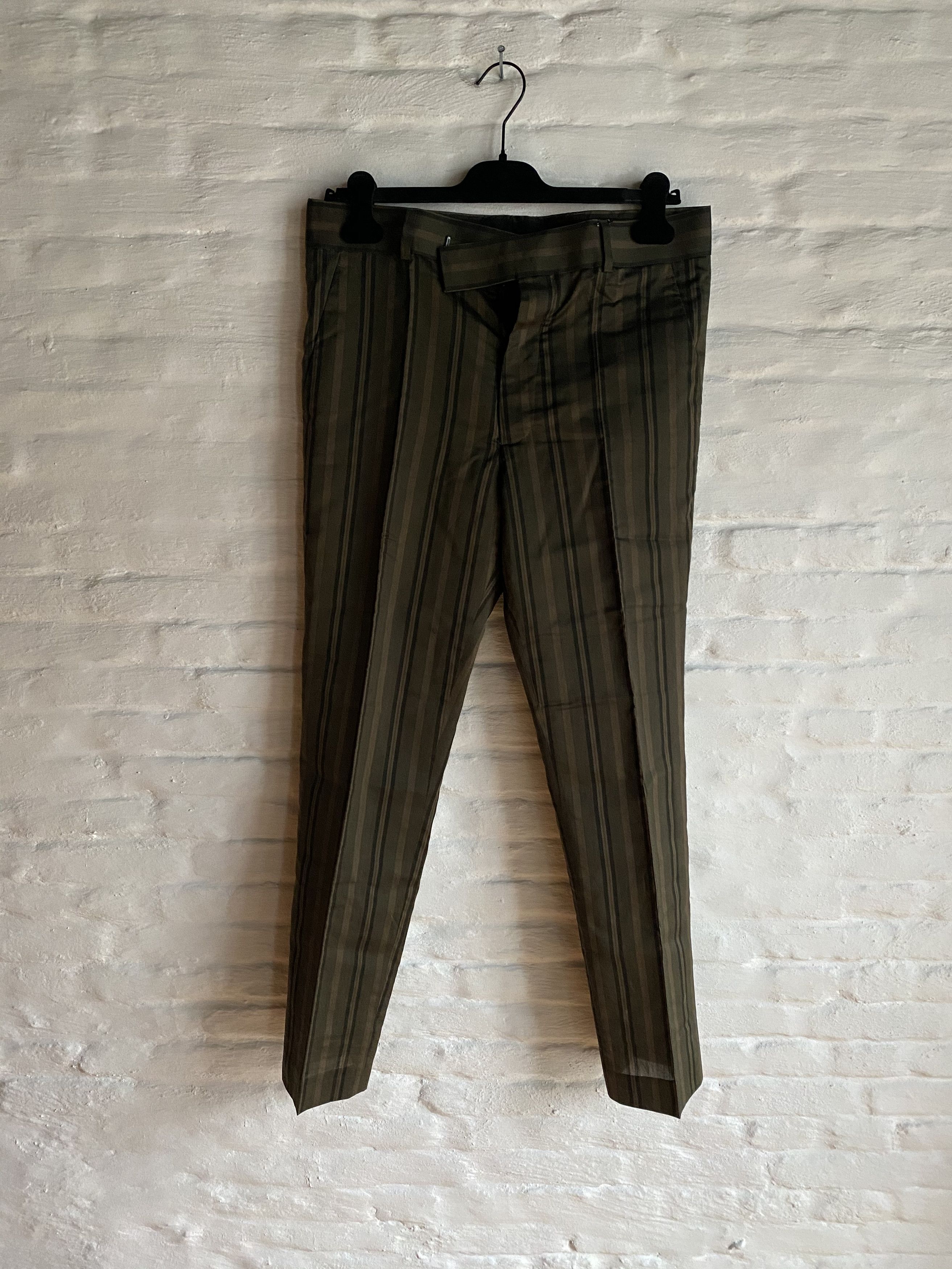 image of Haider Ackermann Stripe Pants Size 46 in Green, Men's