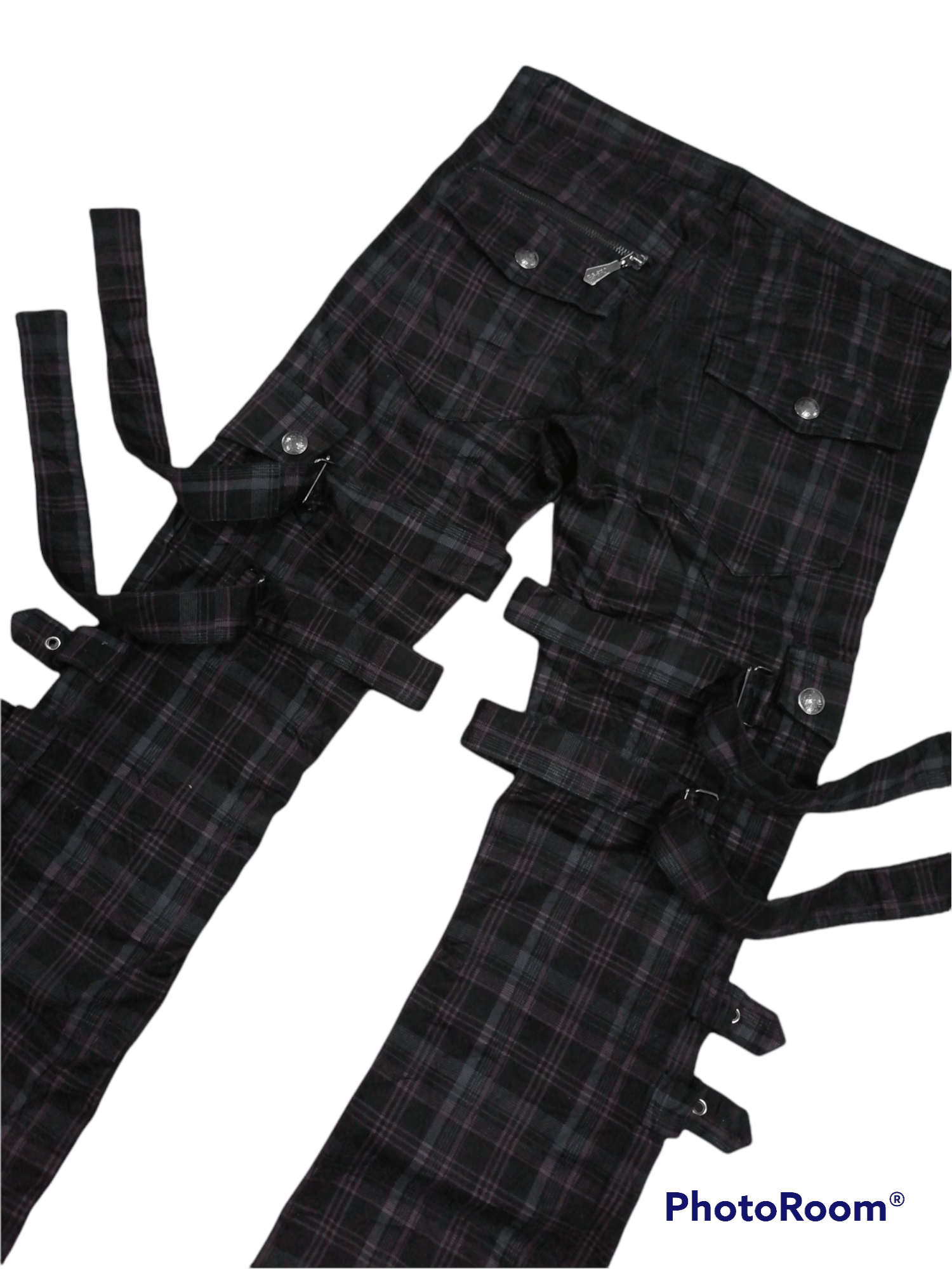 Bernings Sho Tartan Plaid Gothic Bondage Pants