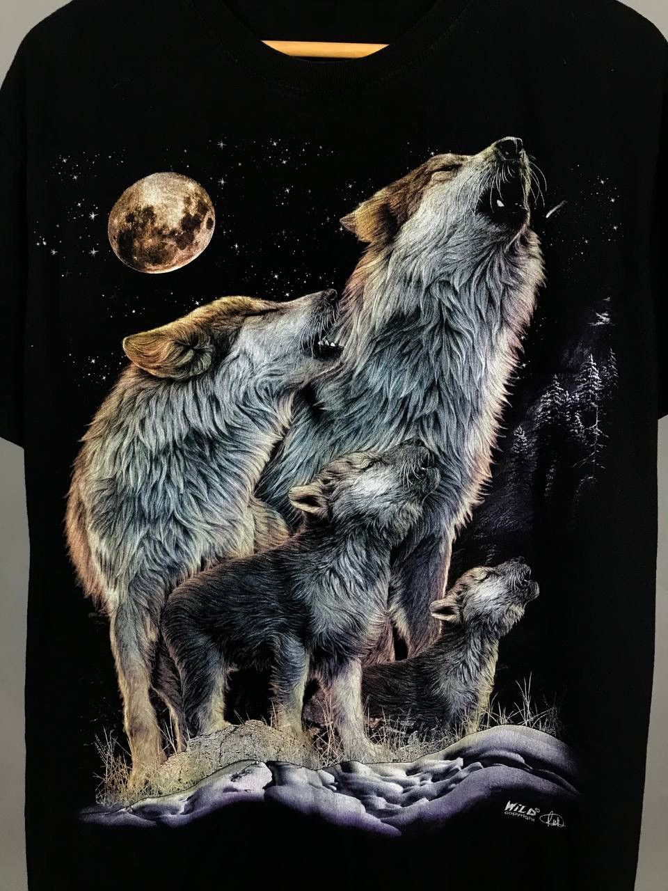 Vintage Wolf animal American vintage overprinted tee Size US L / EU 52-54 / 3 - 4 Thumbnail