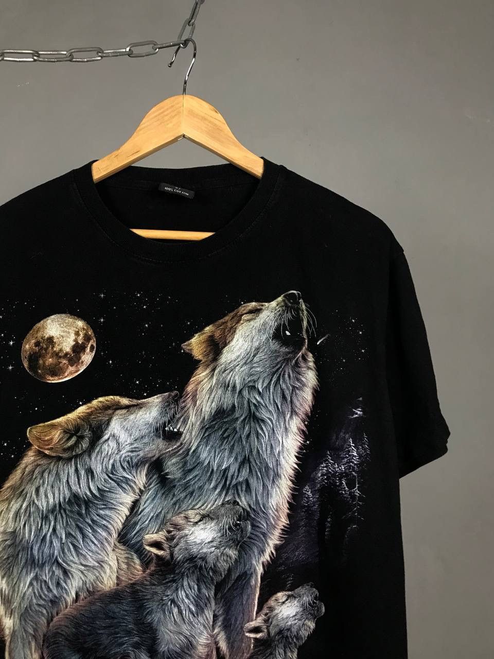 Vintage Wolf animal American vintage overprinted tee Size US L / EU 52-54 / 3 - 3 Thumbnail