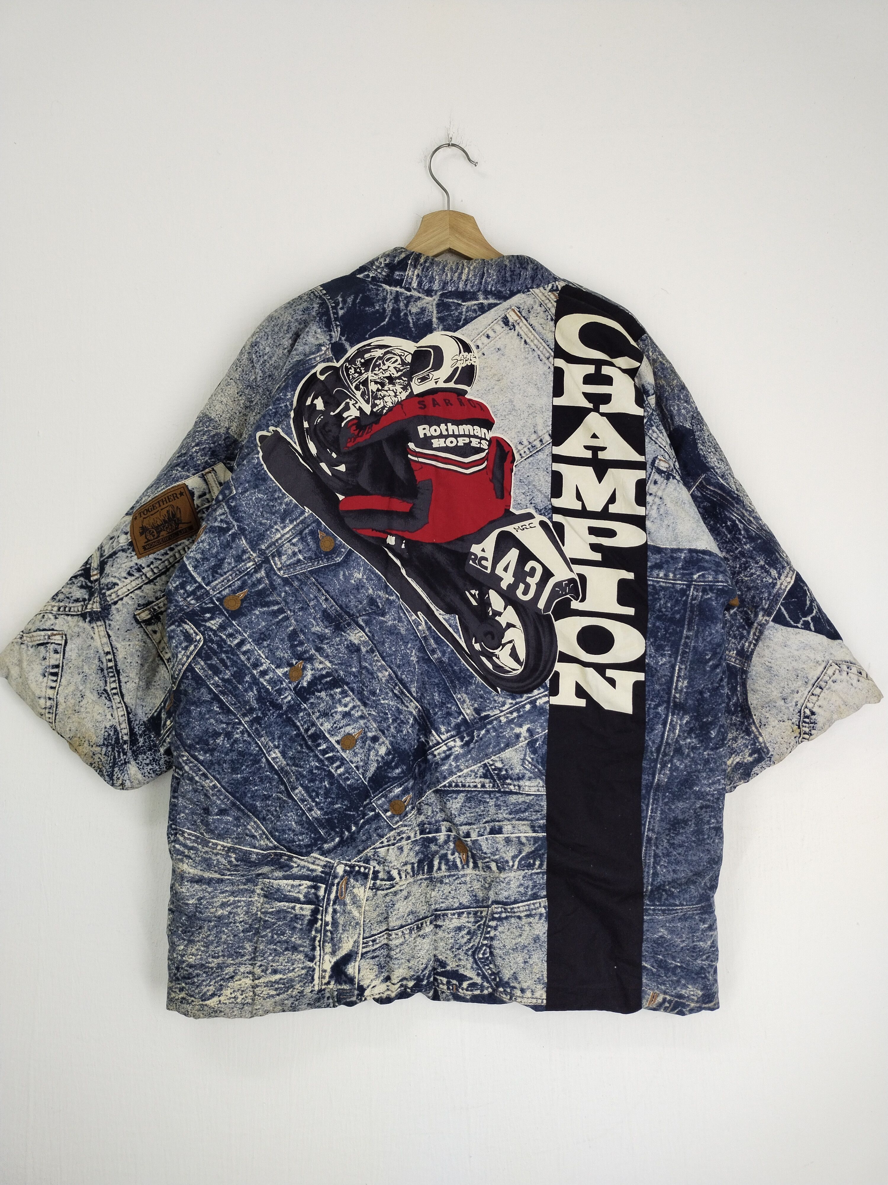 Vintage VINTAGE KIMONO CHAMPION ROTHMAN JEANS OVERPRINT PLAYBALL Size US M / EU 48-50 / 2 - 2 Thumbnail