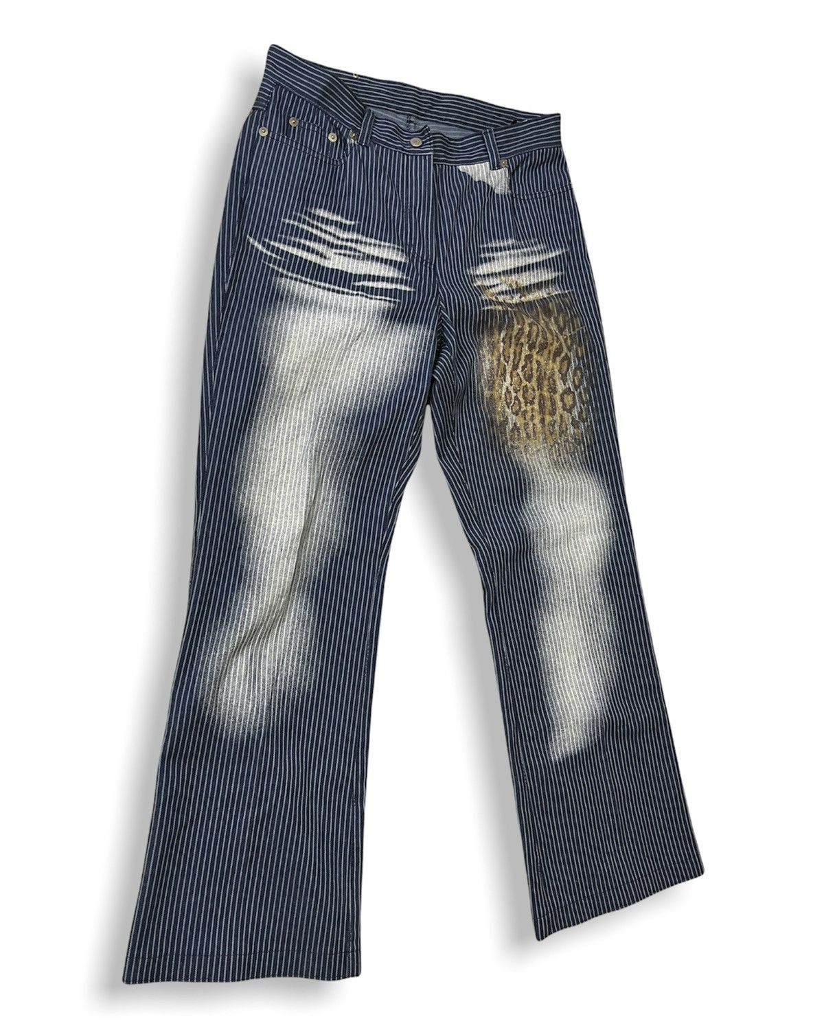 Japanese Brand × KOJIMA GENES × Vintage HICKORY DENIM KOJIMA JEANS ACID WASH LEOPARD PAINT Size US 30 / EU 46 - 4 Thumbnail
