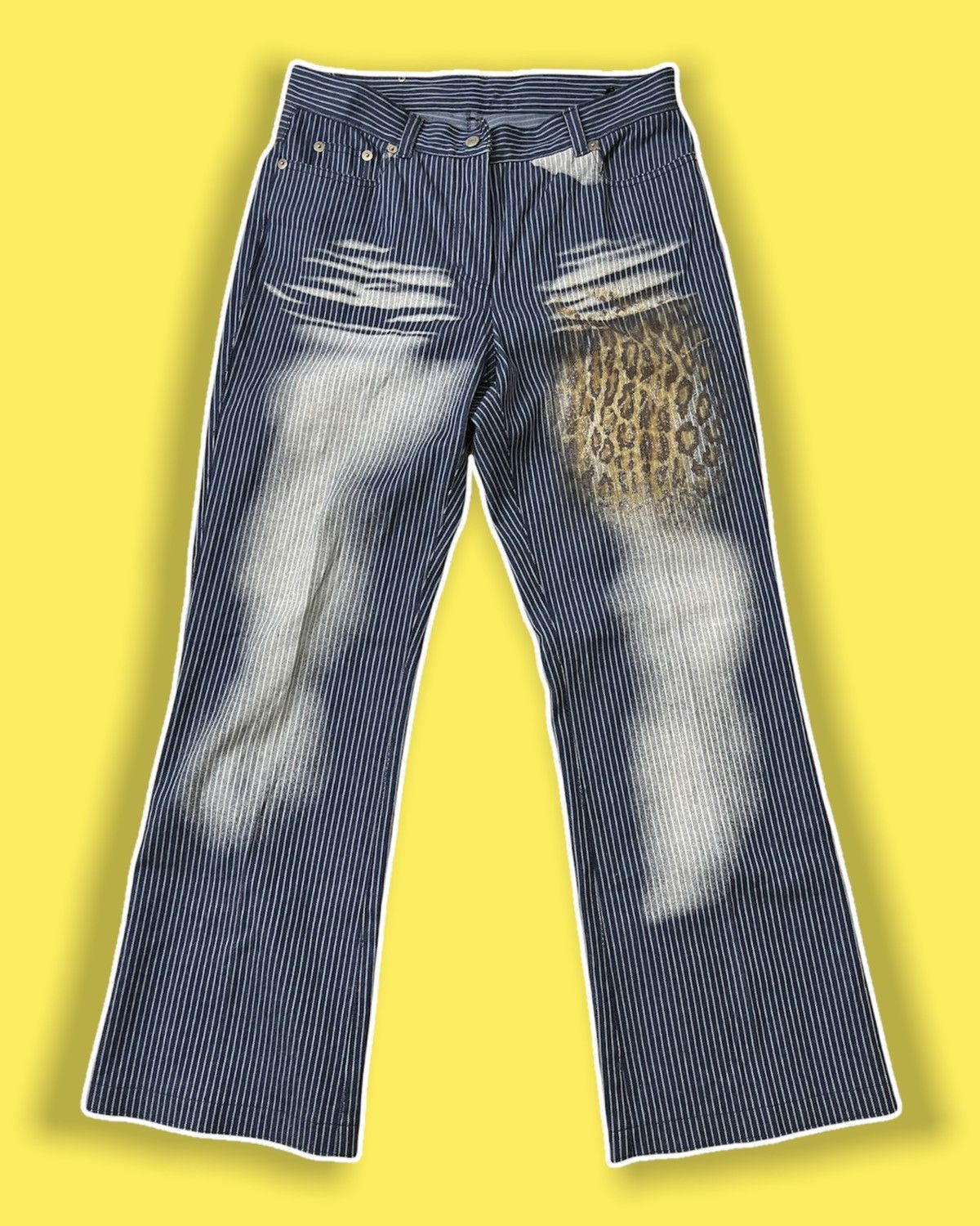 Japanese Brand × KOJIMA GENES × Vintage HICKORY DENIM KOJIMA JEANS ACID WASH LEOPARD PAINT Size US 30 / EU 46 - 12 Thumbnail