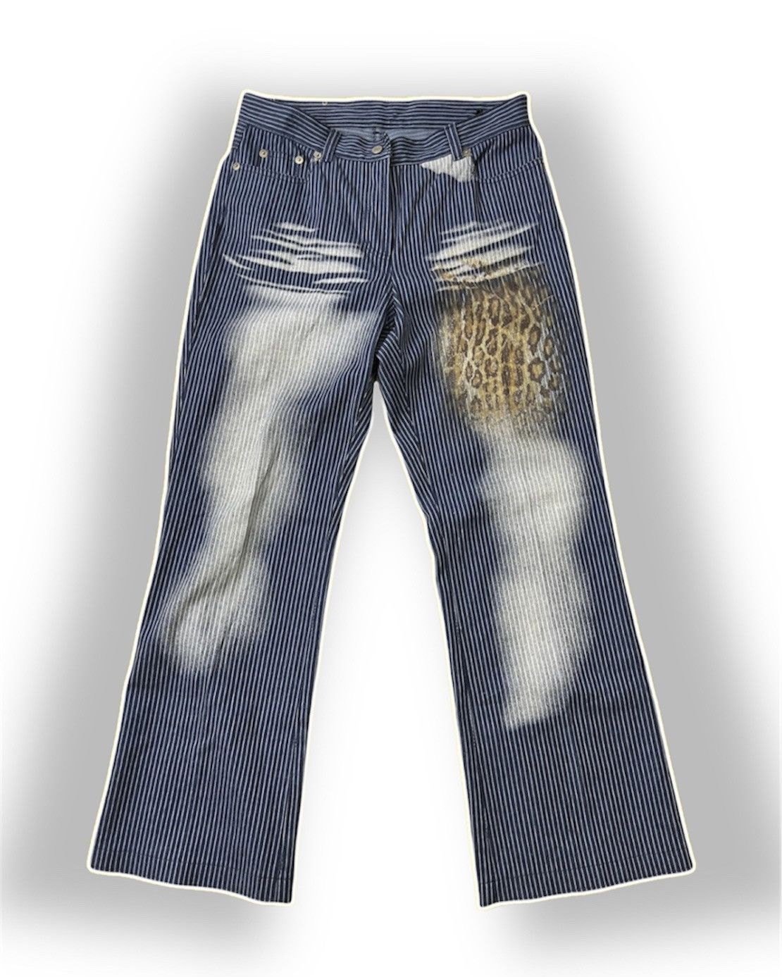 Japanese Brand × KOJIMA GENES × Vintage HICKORY DENIM KOJIMA JEANS ACID WASH LEOPARD PAINT Size US 30 / EU 46 - 1 Thumbnail