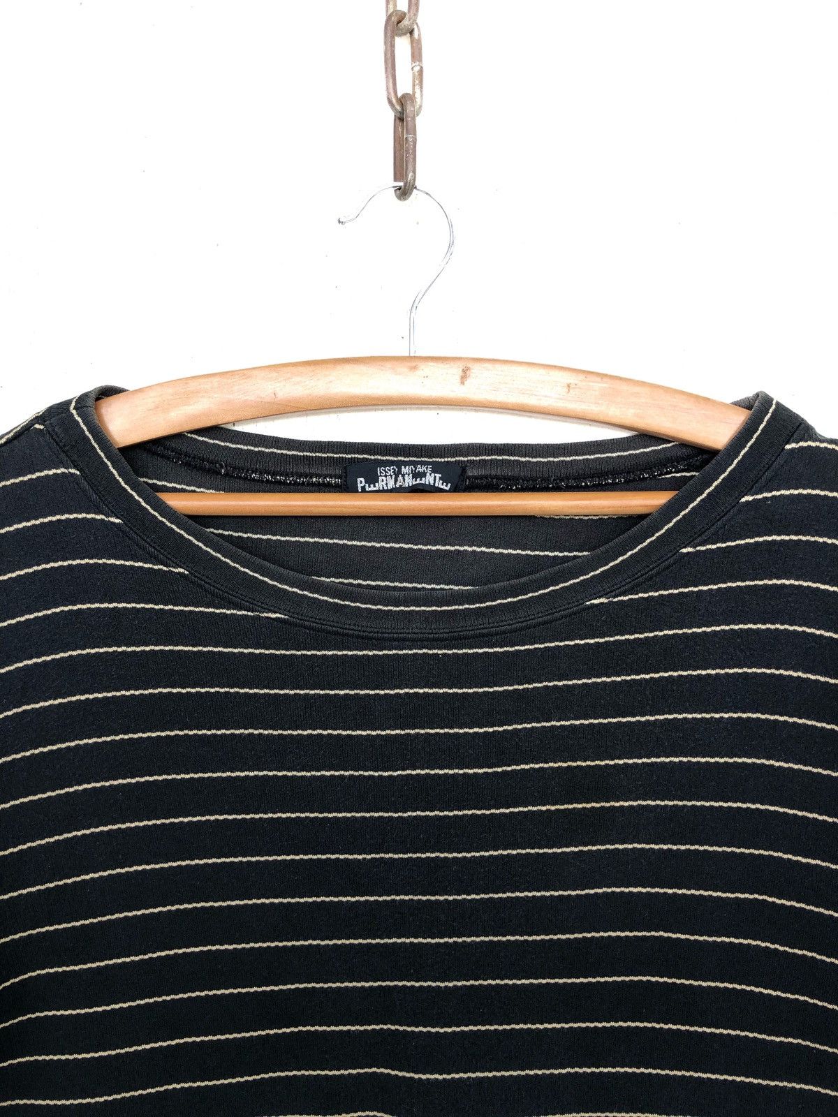 Issey Miyake Permenante Striped Boat Neck Crop Kurt LS Shirt Size US M / EU 48-50 / 2 - 5 Thumbnail