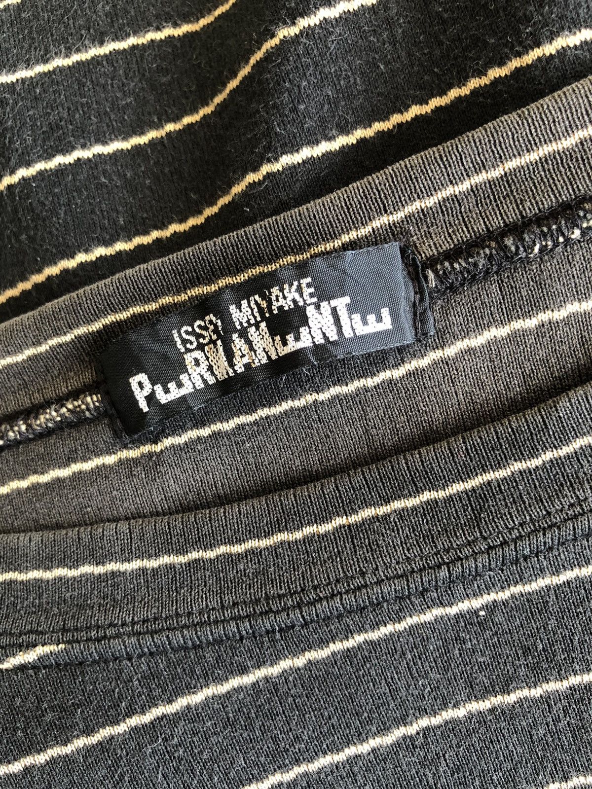 Issey Miyake Permenante Striped Boat Neck Crop Kurt LS Shirt Size US M / EU 48-50 / 2 - 8 Thumbnail