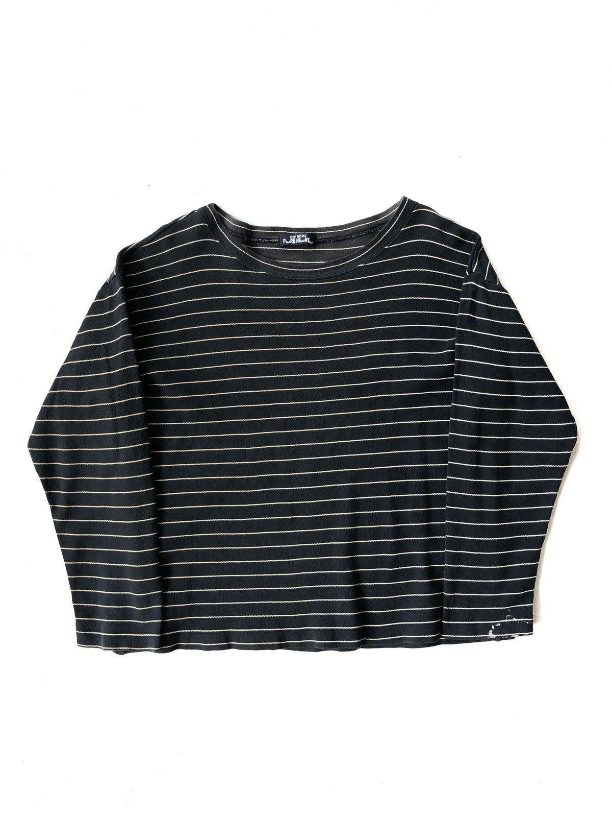 Issey Miyake Permenante Striped Boat Neck Crop Kurt LS Shirt Size US M / EU 48-50 / 2 - 2 Thumbnail